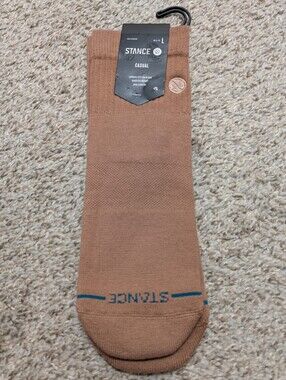Stance Men's Casual Quarter Brown Socks